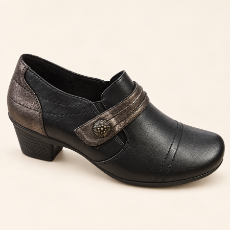 حذاء نسائي Lady Comfort 9023-16G أسود وبيوتر